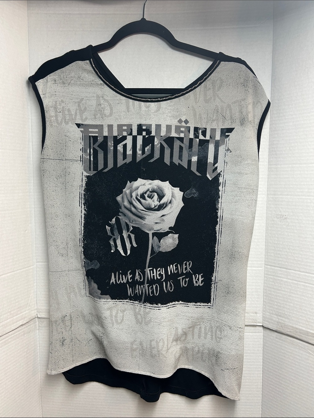 Blackkarv Black floral Graphic Tee - Black